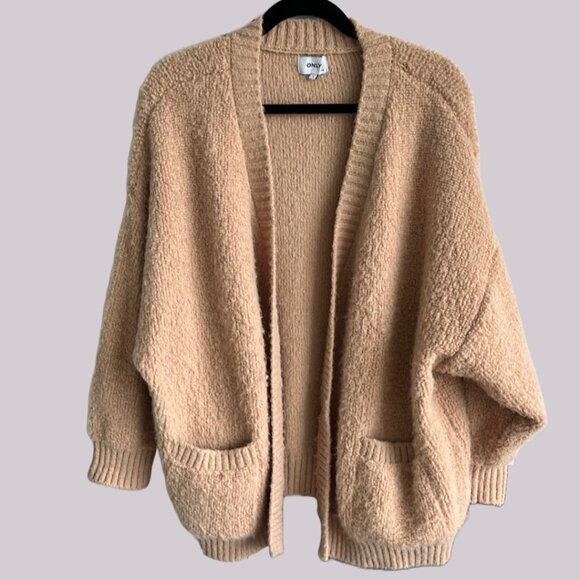 ONLY Brown Teddy Bear Knit Cardigan - Picture 1 of 4